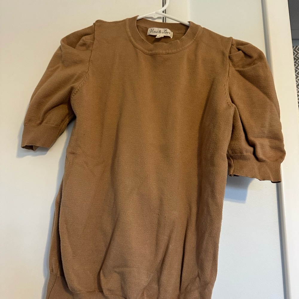 Vine & Love Tan Knit Sweater